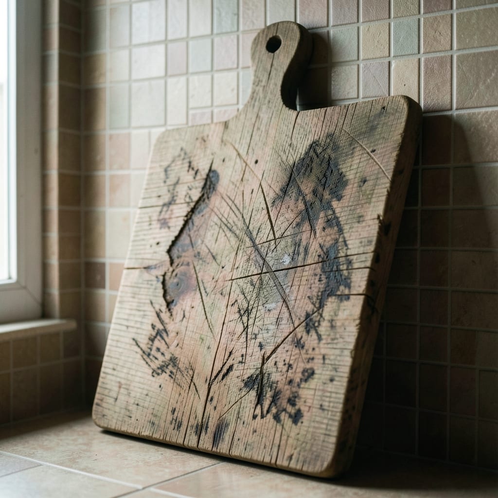 The wooden cutting board