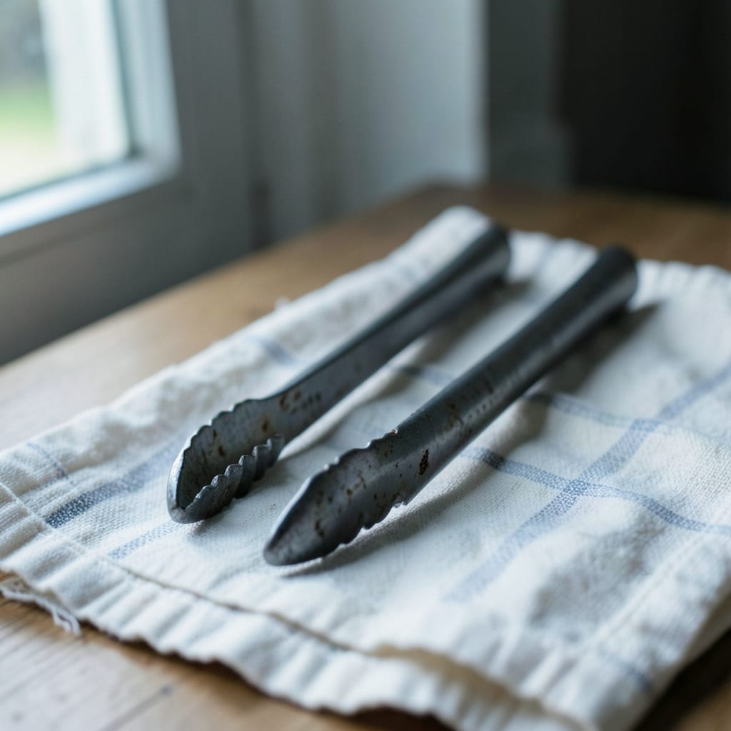 The metal tongs